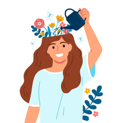 number two in a triangle shape with a bright orange color representing step six in a process